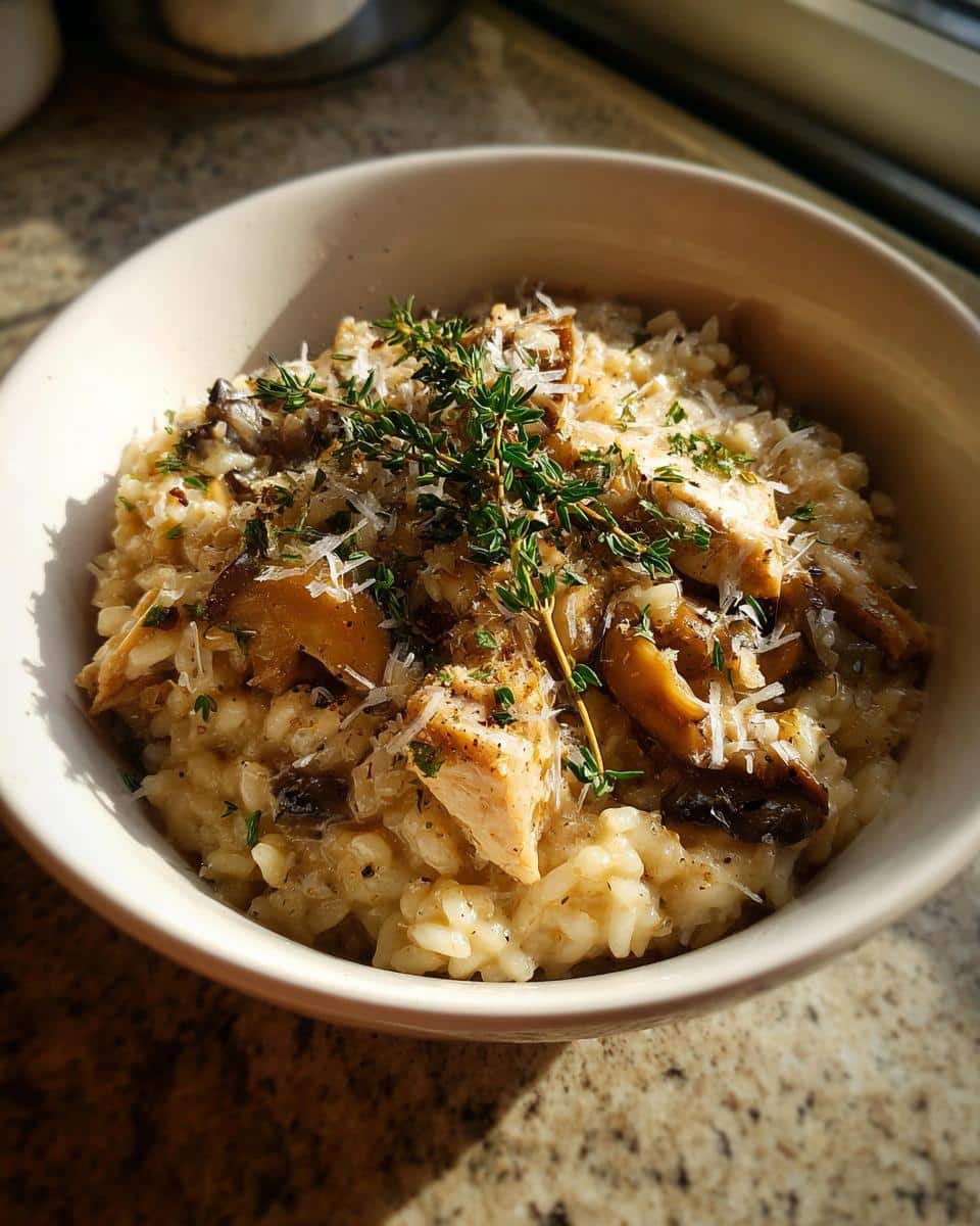 Lighter Chicken and Mushroom Risotto - detail 2