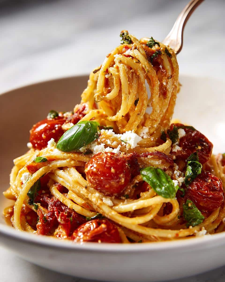 One-Pot Creamy Feta and Tomato Pasta - detail 1