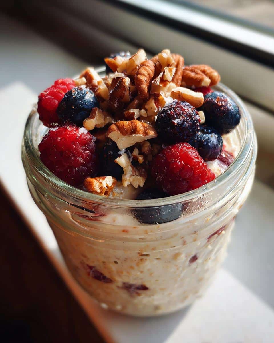 Overnight Oats with Berries and Nuts - detail 1