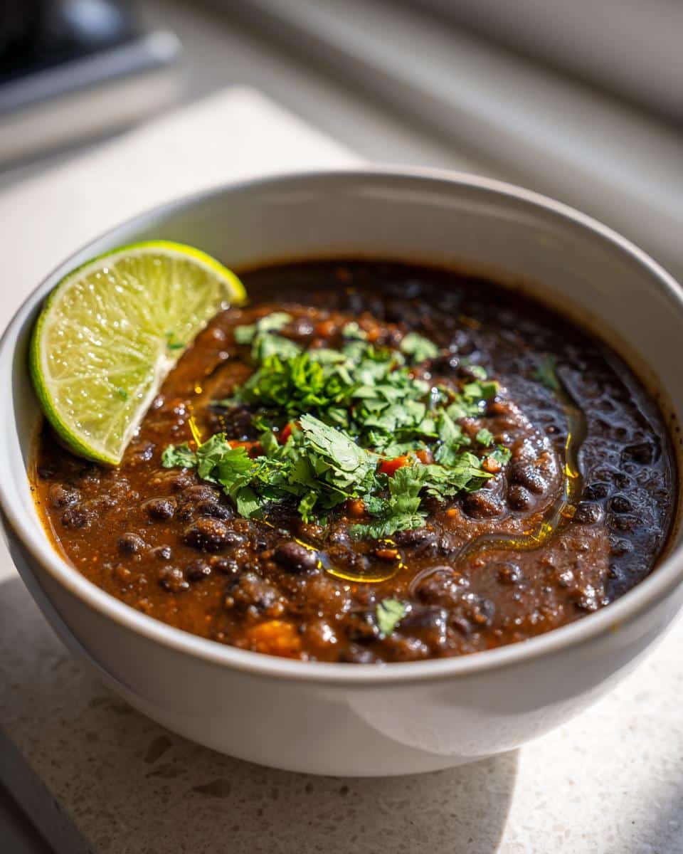 Vegan Black Bean Soup with Lime - detail 1
