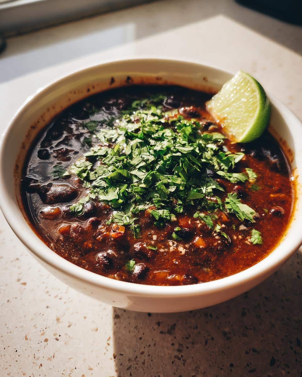 Vegan Black Bean Soup with Lime - detail 2