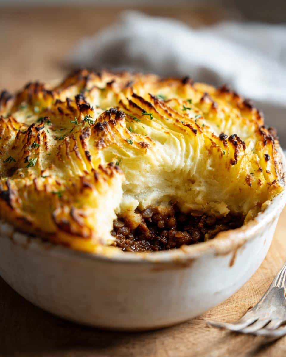 Vegan Lentil Shepherd's Pie - detail 1