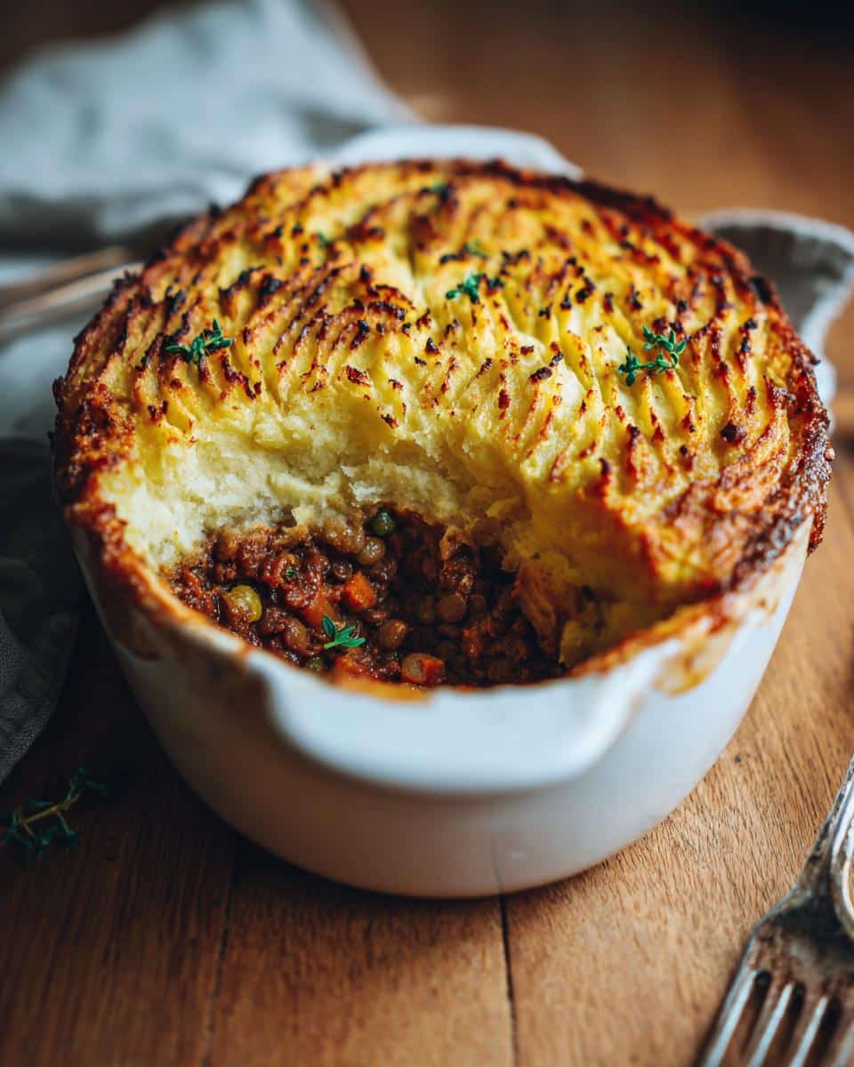 Vegan Lentil Shepherd's Pie - detail 2